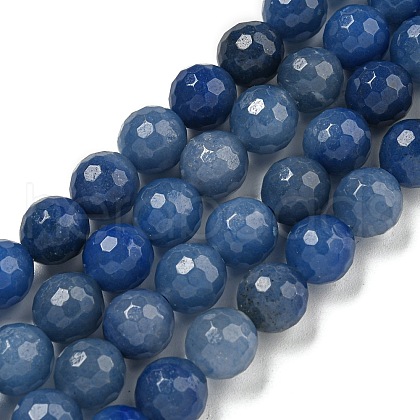 Dyed & Heated Natural Blue Aventurine Beads Strands G-E571-A10-02-1