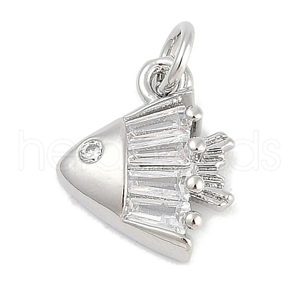 Brass Micro Pave Cubic Zirconia Pendants KK-Q028-60P-1