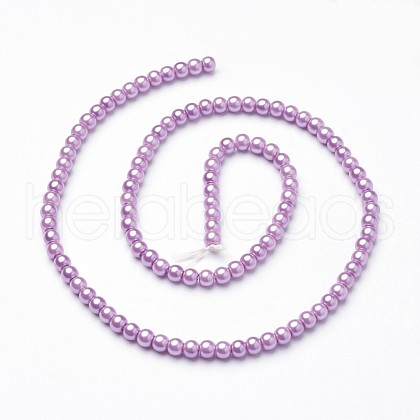 Eco-Friendly Dyed Glass Pearl Round Beads Strands HY-A002-4mm-RB056-1