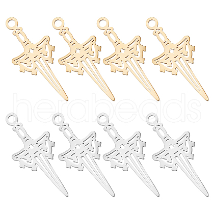 Unicraftale 16Pcs 2 Colors 304 Stainless Steel Pendants STAS-UN0055-76-1