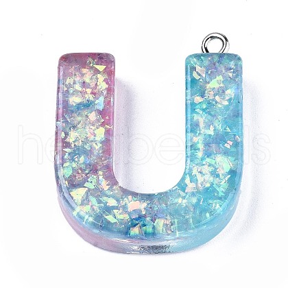 Transparent Epoxy Resin Pendants CRES-S364-002U-1