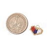 Handmade Glass Seed Beaded Heart Charms PALLOY-MZ00620-02-2
