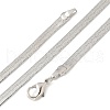 4mm Rack Plating Brass Herringbone Chain Necklaces for Women Men MAK-L044-17P-4