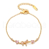 Brass Micro Pave Cubic Zirconia Link Bracelets BJEW-Z122-01G-4