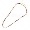 Bohemian Style Natural Rhodonite Cuboid & Pearl Beaded Necklaces ZZ6788-5