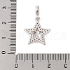 Rack Plating Brass Micro Pave Clear Cubic Zirconia Pendants KK-S380-37E-P-3