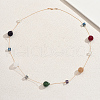 Geometric Acrylic Teardrop Cube & Iron Link Chain Long Necklaces for Women GF3300-1-3