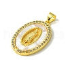 Real 18K Gold Plated Brass Micro Pave Clear Cubic Zirconia Pendants KK-H472-12G-02-2