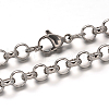 304 Stainless Steel Cable Chain Bracelets BJEW-I202-02B-2