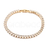Brass Pave Clear Cubic Zirconia Horse Eye Link Bracelets BJEW-B094-03B-G-1