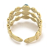 Ion Plating(IP) 304 Stainless Steel Synthetic Turquoise Cuff Rings G-Z056-05G-03-3