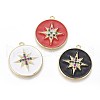Golden Plated Brass Micro Pave Colorful Cubic Zirconia Pendants KK-F807-26-G-1