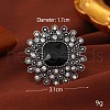 Luxury Vintage Square Alloy Rhinestone Cuff Ring for Women UW1995-4