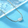 304 Stainless Steel & Oval Natural Jade Cable Chain Necklaces for Women NJEW-A045-12G-2