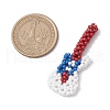 Handmade Glass Seed Beaded Guitar Pendants PALLOY-MZ00501-2