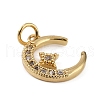 Brass Micro Pave Clear Cubic Zirconia Pendants KK-WH0035-69-3