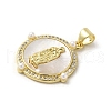Brass Pave Shell Pendants KK-I708-16L-G-2