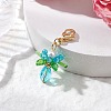 Glass & Acrylic & Shell Pearl Flower Pendant Decorations HJEW-MZ00209-01-1