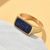 316L Stainless Steel Natural Lapis Lazuli Finger Rings for Women RJEW-U054-02C-03G-3