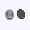 Resin Cameo Lady Head Cabochons CRES-WH0002-01D-2
