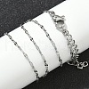 304 Stainless Steel Dapped Chain Necklaces NJEW-Z084-02P-03-3