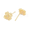 Brass Micro Pave Clear Cubic Zirconia Stud Earring Findings KK-Z099-01G-01-2