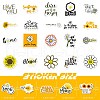 50Pcs PVC Self-Adhesive Inspirational Quote Stickers PW-WG98820-01-3