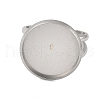Non-Tarnish 304 Stainless Steel Cuff Ring Settings STAS-E202-02F-P-2