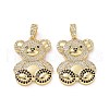 Brass Micro Pave Cubic Zirconia Pendants ZIRC-F134-29G-01-2