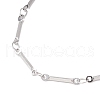 304 Stainless Steel Flat Bar Link Chain Necklace Making AJEW-JB01348-02-4