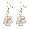 Natural Pearl Flower Dangle Earrings EJEW-JE05329-1