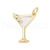 Brass Pave Cubic Zirconia 
Pendants KK-U062-55G-03-1