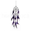Iron Woven Web/Net with Feather Pendant Decorations AJEW-B016-01-4