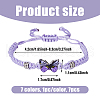 FIBLOOM 7Pcs 7 Colors Alloy Butterfly Link Bracelet BJEW-FI0001-81-2