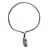 Bohemian Dyed Natural Imperial Jasper Teardrop Pendant Necklaces NL5707-3-2