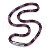 Glass Crochet Beaded Necklace NJEW-Z029-04E-1