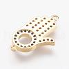 Brass Micro Pave Cubic Zirconia Links ZIRC-G103-24G-2