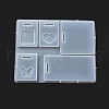 DIY Silicone Rectangle Badge Reel Pendant Molds DIY-G079-17-5