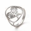 304 Stainless Steel Kite Adjustable Ring for Women RJEW-B027-21P-1