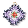 Seed Beads Beaded Charms PALLOY-MZ00324-01-1