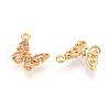 Brass Micro Pave Cubic Zirconia Charms KK-N262-112C-G-2