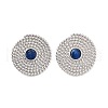 Rack Plating Flat Round Brass Stud Earrings EJEW-M029-07P-1
