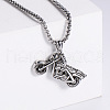 Retro Fashion Stainless Steel Motorcycle Pendant Punk Hip-hop Street Nightclub Necklace Jewelry DZ8441-1-1