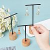 T Bar Iron & Wood Earring Displays Sets EDIS-WH0016-02-3