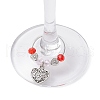 Valentine's Day Heart Alloy Wine Glass Charms AJEW-JO00228-3