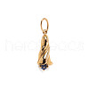 Ion Plating(IP) Brass Micro Pave Cubic Zirconia Pendants PW-WG53304-09-1