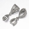 Filigree Rack Plating Brass Pendant Pinch Bails X1-KK-L102-12P-1