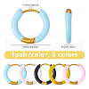DICOSMETIC 5 Pairs 5 Color 316 Stainless Steel Enamel Ring Hoop Earrings EJEW-DC0001-39A-2