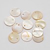 Dyed Natural Flat Round Shell Pendant X-SHEL-P003-04E-1