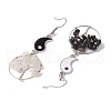 Natural Moonstone and Natural Obsidian Dangle Earrings EJEW-JE05743-4